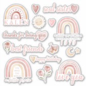 Boho Friend Birthday Vinyl Stickers (Voorkant)
