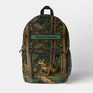 boho frog bos bedrukte rugzak