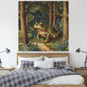 boho frog bos canvas afdruk