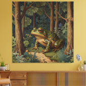 boho frog bos canvas afdruk (Insitu (Woonkamer))