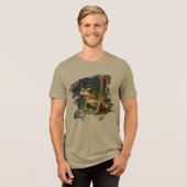 boho frog bos Tri-Blend shirt (Voorkant volledig)