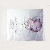 BOHO Full Moon Amethyst Waterverf Celestial Wandkleed (Voorkant (horizontaal))