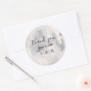 Boho Full Moon Wicca Handfasting Dank je Ronde Sticker