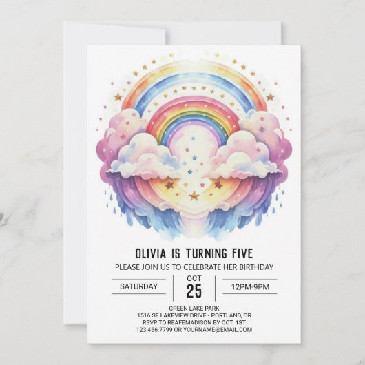 Boho Fun Clouds Verjaardag Kaart (Voorkant)