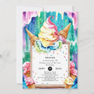 Boho Fun Magic Ice Cream Verjaardag Kaart
