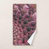 Boho Funky Eclectique Rose Noir Abstrait Fractal (Serviette à main)