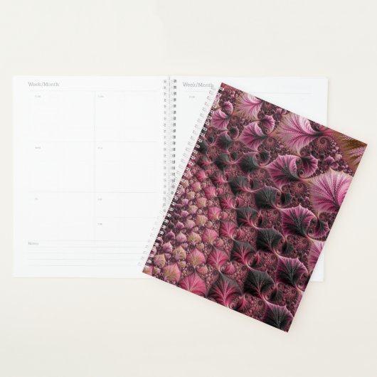 Boho Funky Eclectique Rose Noir Abstrait Fractal (Devant avec enveloppe)