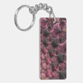 Boho Funky Eclectisch Roze Zwart Abstract Fractal Sleutelhanger (Voorkant Links)