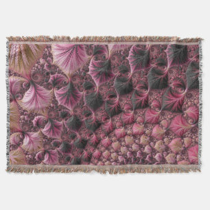 Boho Funky Eclectische Roze Zwarte Abstracte Fract Deken