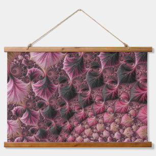 Boho Funky Eclectische Roze Zwarte Abstracte Fract Hangend Wandkleed