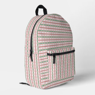 Boho Funky Retro Eclectische Pastel Kerst Streep Bedrukte Rugzak