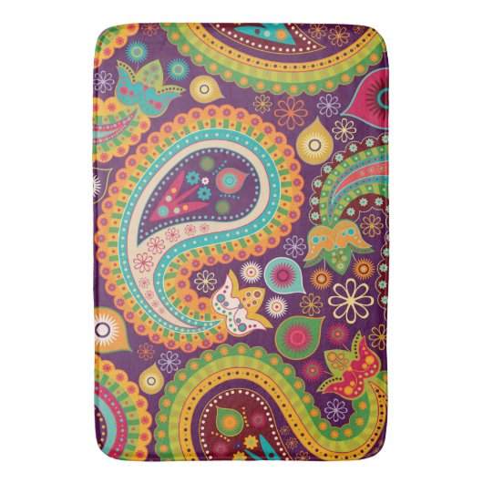 Boho Funky Trendy Retro Abstract Patroon Badmat (Voorkant Verticaal)