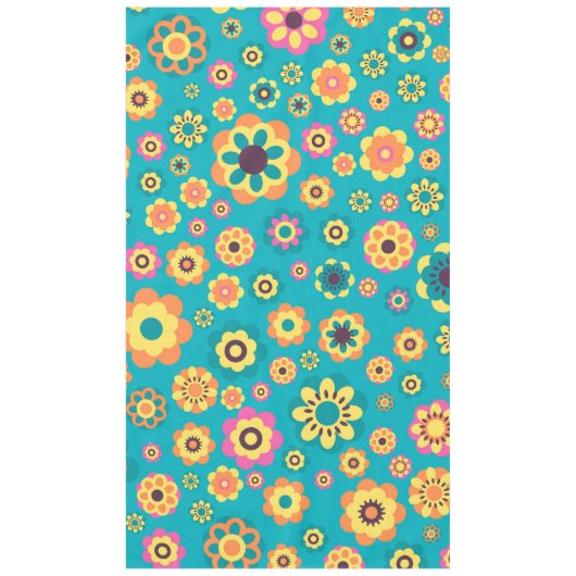 Boho Funky Trendy Retro Abstract Patroon Tafelkleed (Voorkant)