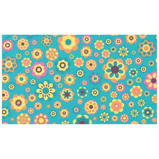 Boho Funky Trendy Retro Abstract Patroon Tafelkleed (Voorkant (Horizontaal))