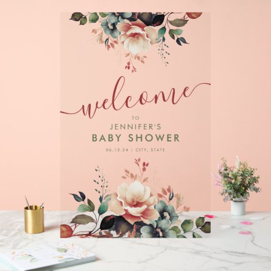 Boho Garden FLORAL Baby shower Bienvenue (Mariage)