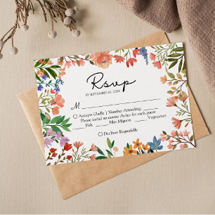 Boho Garden of Fleur sauvage Wedding Carte RSVP