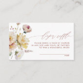 Boho Garden Roos Bloemen Luier Raffle Informatiekaartje (Voorkant)