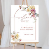 Boho Garden Roos Flowers Baby shower Welkomstbord Poster