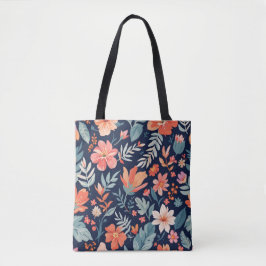 Boho Garden Whimsy – Tropical Floral Canvas Tas B