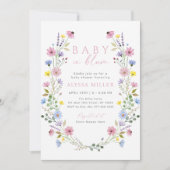Boho Garden Wildflower Baby in Bloom Baby shower Kaart (Voorkant)