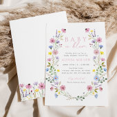 Boho Garden Wildflower Baby in Bloom Baby shower Kaart
