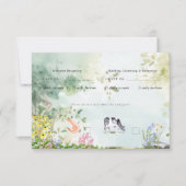 Boho Garden Wildflower | Bruiloft RSVP Kaartje (Voorkant)