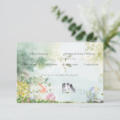 Boho Garden Wildflower | Bruiloft RSVP Kaartje (Staand voorkant)