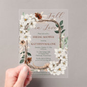 Boho gedempte Herfst Bloemen Herfst in Liefde Vrij Acryl Uitnodigingen (Insitu (Draagbaar))