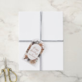 Boho-gedroogde botanicals & kerstversiering Kerstf Cadeaulabel (Met Touw)