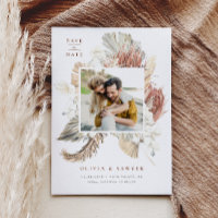 Boho Gedroogde Palm en Orchideeën Foto Save the Da