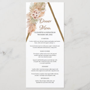 Boho gedroogde palmbladeren Pampas gras houten boo Menu