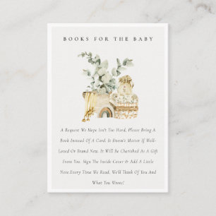 Boho geel kwekerij gebladerte boeken voor Baby sho Informatiekaartje