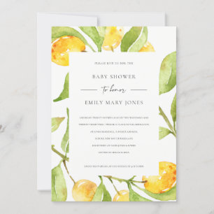 BOHO GEEL WATERVERF FOLIAGE OLIJVEN BABY SHOWER KAART
