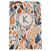 Boho-geïnitialiseerde herfstbladeren medium cadeauzakje (Voorkant)