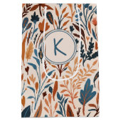 Boho-geïnitialiseerde herfstbladeren medium cadeauzakje (Achterkant)