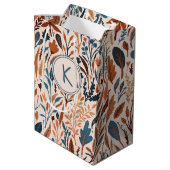 Boho-geïnitialiseerde herfstbladeren medium cadeauzakje (Achterkant Gekanteld)