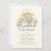 Boho Gele Wilde Bloemen Bruidsdouche Kaart (Voorkant)