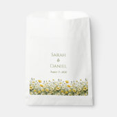 Boho gele wilde bloemen, olijf dank je bruiloft bedankzakje (Voorkant)