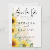 Boho Gele Zonnebloemen Bewaar de Datum Save The Date (Voorkant)