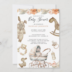 Boho Gender Neutral Baby shower Kaart
