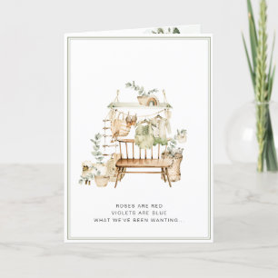 Boho Gender Neutral Pregnancy Announcard Aankondiging