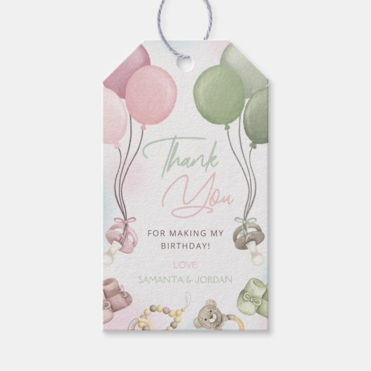 Boho Gender onthullen Dank je Label Cadeaulabel (Voorkant)