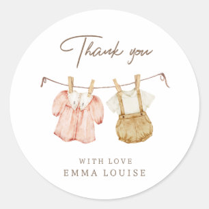 Boho gender onthult  Baby showers kleding Ronde Sticker