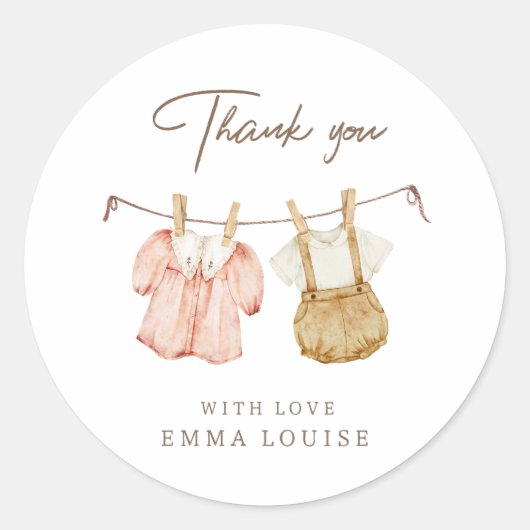 Boho gender onthult  Baby showers kleding Ronde Sticker (Voorkant)