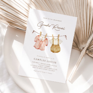 Boho Gender Reveal  Babykleding Uitnodiging