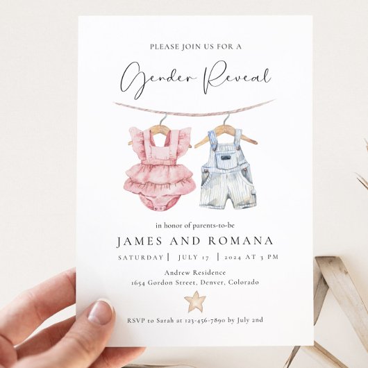 Boho Gender Reveal Invitation, bewerkbare Gender R Kaart