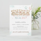 Boho Gender Reveal Invitation Neutral Baby (Debout devant)