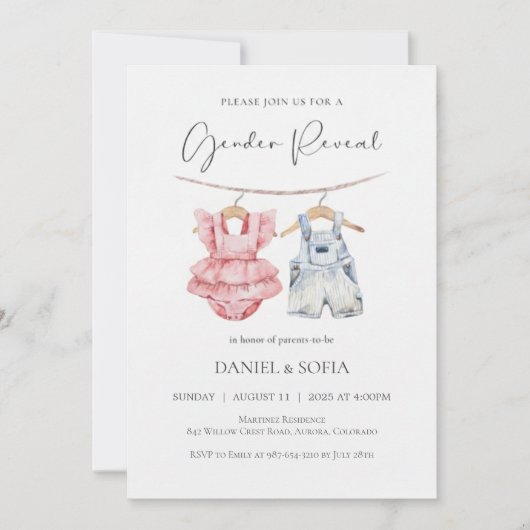 Boho Gender Reveal Invitation Neutral Baby Kaart (Voorkant)