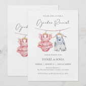 Boho Gender Reveal Invitation Neutral Baby Kaart (Voorkant / Achterkant)