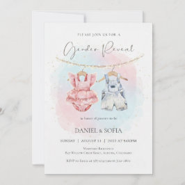 Boho Gender Reveal Invitation Neutral Baby Kaart